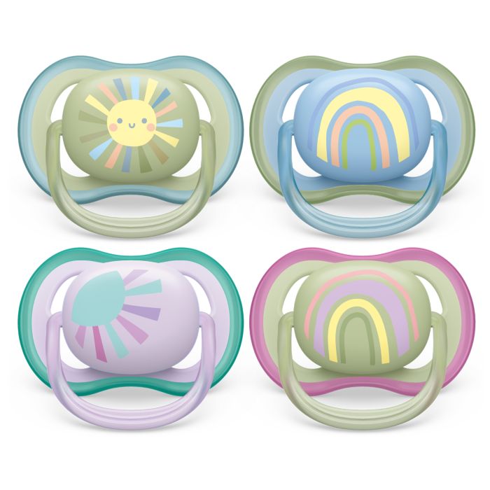 Philips Avent Ultra Air Soother, 0-6 months, Deco Mixed 2-pack, Mixed