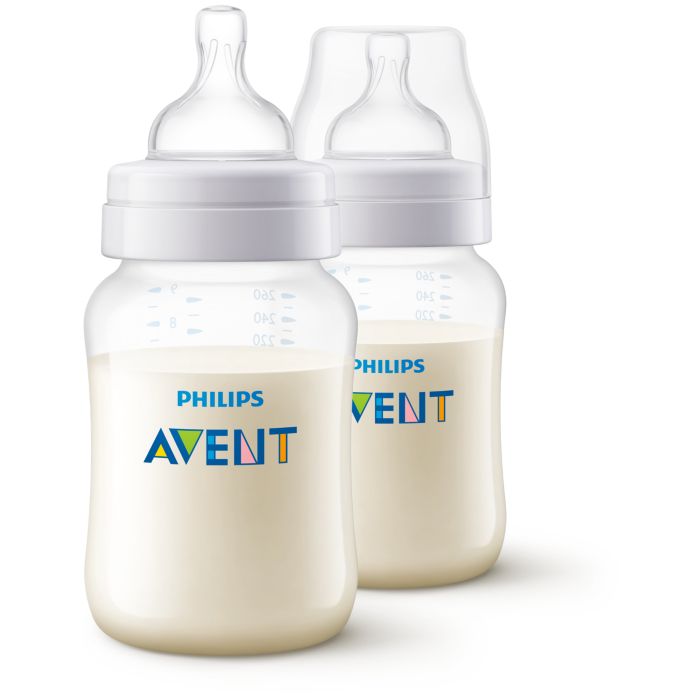 Philips Avent Anti-Colic Baby Bottles, 260ml, 2-pack Clear