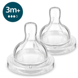 Philips Avent Anti-Colic Teats, 3 month+, 2-pack Clear