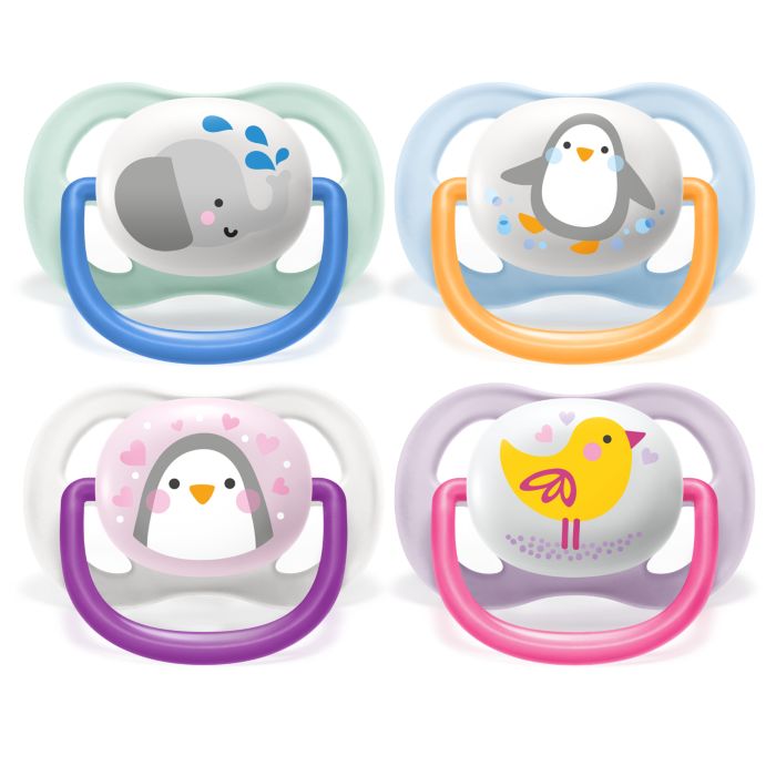 Philips Avent Ultra Air Soother 0-6m Animals 2pk  Mixed
