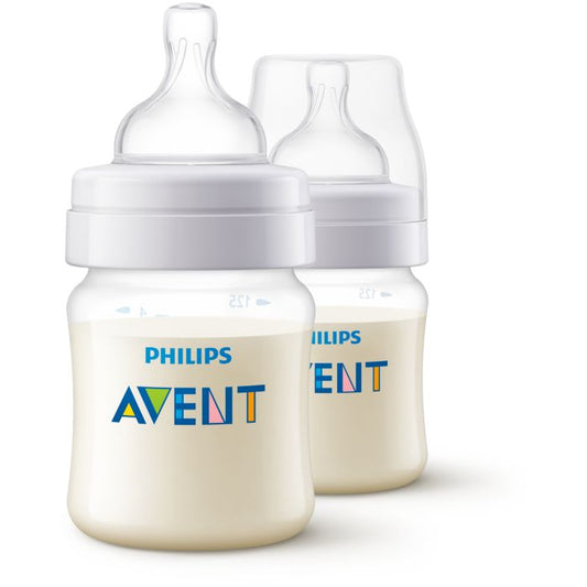 Philips Avent Anti-Colic Baby Bottles, 125ml, 2-pack,  Clear