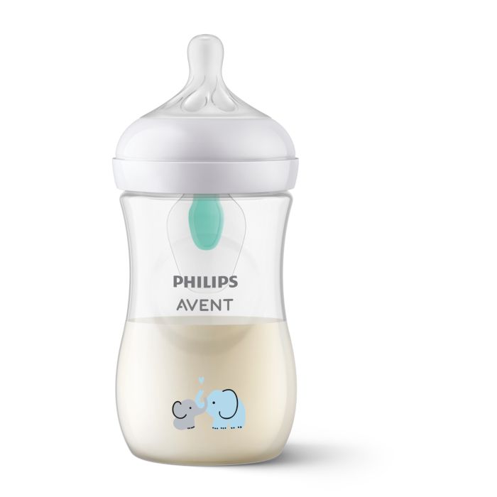Philips Avent Natural Response Bottle with AirFree Vent, 260ml, 1-pack, Elephant  Deco