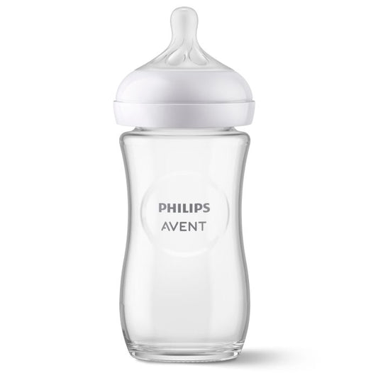 Philips Avent Natural Response Glass Baby Bottle, 240ml, 1-pack  Clear