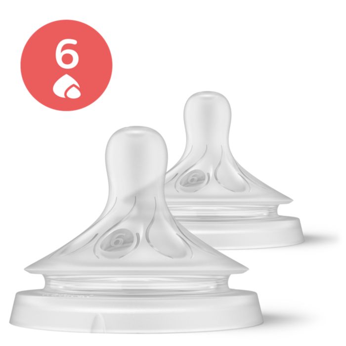 Philips Avent Natural Response Teats, 9 month+, Flow 6, 2-pack,  Clear